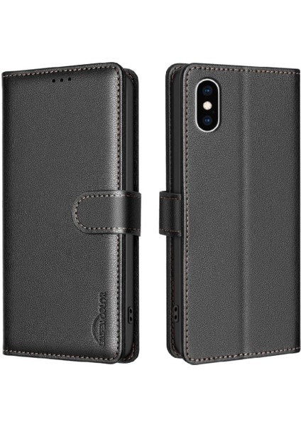 IPhone Xs Max Cüzdan Manyetik Kart Tutucu Kickstand Rfıd Pu Için Flip Case (Yurt Dışından) indirimleri
