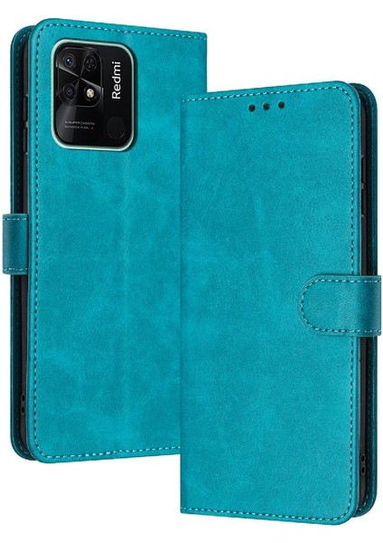 Bdt Shop Kart Yuvası ile Toka ile Xiaomi Redmi 10C Pu Deri Için Flip Case (Yurt Dışından)