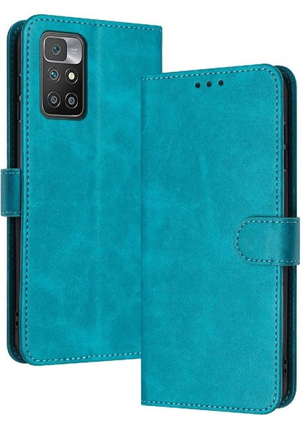 Xiaomi Redmi 10 Başbakan Kickstand Saf Renk Pu Deri Için Flip Case (Yurt Dışından)
