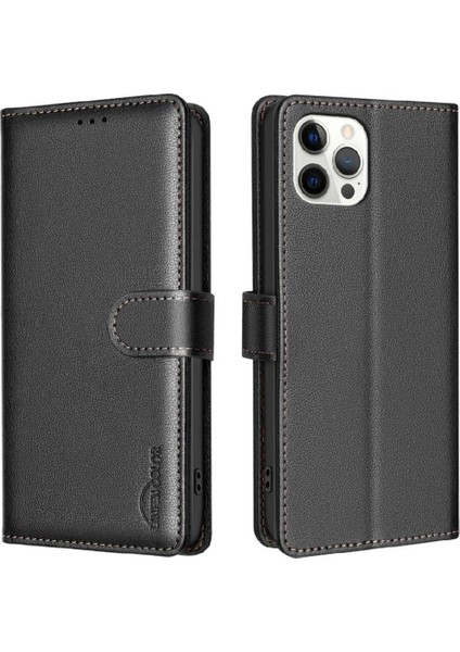 IPhone 12 Için Flip Case Manyetik Kart Tutucu Kickstand Cüzdan Pu Deri (Yurt Dışından) indirimleri