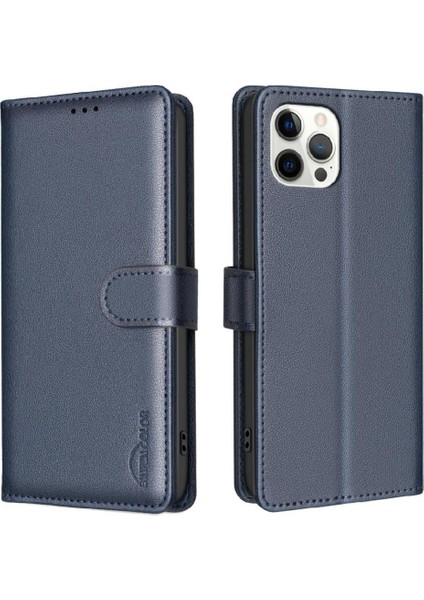 IPhone 12 Için Flip Case Pro Max Pu Deri Rfıd Engelleme Cüzdan Manyetik (Yurt Dışından)