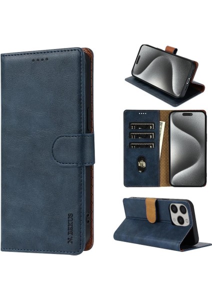 IPhone 13 Için Flip Case Pro Max Anti Kayma Yan Cep Manyetik Kapatma (Yurt Dışından)