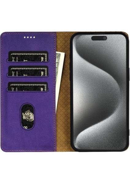 IPhone 12 Için Flip Case Pro Max Manyetik Kapatma Kart Yuvaları Yan Cep (Yurt Dışından)