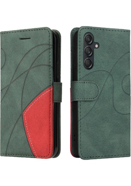 Samsung Galaxy M55 Dikiş Renk Flip Folio Kitap Için Flip Case Kart ile (Yurt Dışından)