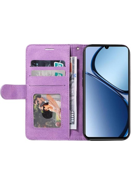 Kart Yuvası Standı Kickstand Koruyucu Flip ile Realme C61 Için Flip Case (Yurt Dışından) modelleri