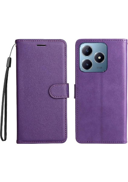 Realme C61 Iş Cüzdan Telefon Kılıfı Için Flip Case Klasik Düz Renk (Yurt Dışından)