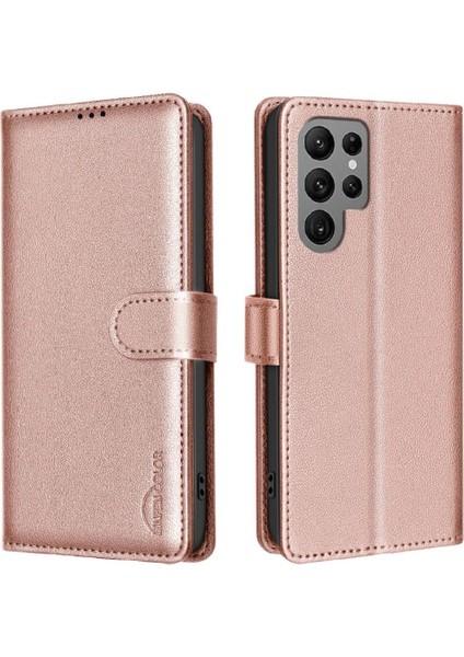 Samsung Galaxy S22 Ultra Pu Deri Manyetik Kart Tutucu Için Flip Case (Yurt Dışından) indirimleri