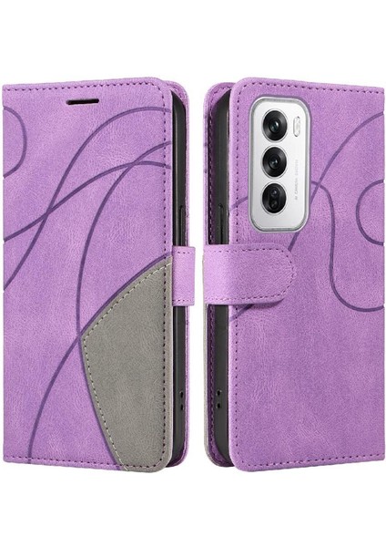 Kart Yuvası Standı Rengi ile Oppo Oppo 12 5g Deri Cüzdan Için Flip Case (Yurt Dışından)