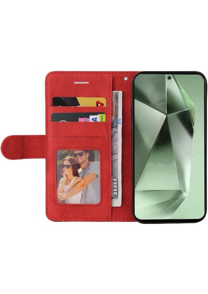 Bdt Shop Samsung Galaxy S24 Fe Flip Için Flip Case Folio Kitap Dikiş Renk ile (Yurt Dışından)