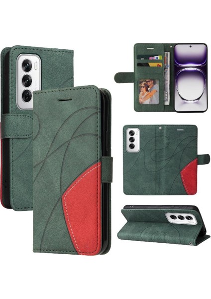 Kart Yuvası Standı Rengi ile Oppo Oppo 12 5g Deri Cüzdan Için Flip Case (Yurt Dışından)