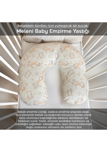 Meleni Baby Bebek Emzirme Yastığı,bebek Destek Minderi, Hamile Yastığı, Fermuarlı Yıkanabilir Emzirme Yastığı