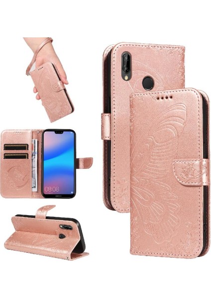 Kredi Kartı Yuvası ile Huawei P20 Lite Için Flip Case Yüksek Kalite Deri (Yurt Dışından)