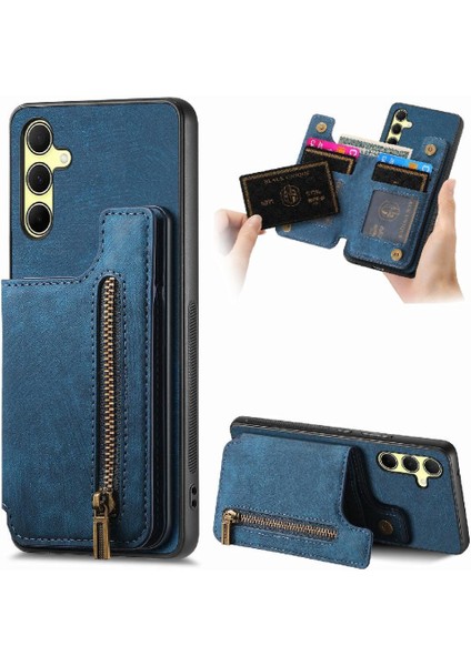 Samsung Galaxy A35 5g Için Kılıf Vintage Fermuar Cüzdan Standı Fonksiyonu Geri (Yurt Dışından)