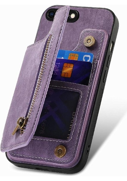 IPhone 7 Için Kılıf Artı/8 Artı Katlanabilir Arka Kapak Vintage Fermuar Cüzdan (Yurt Dışından) fiyatları