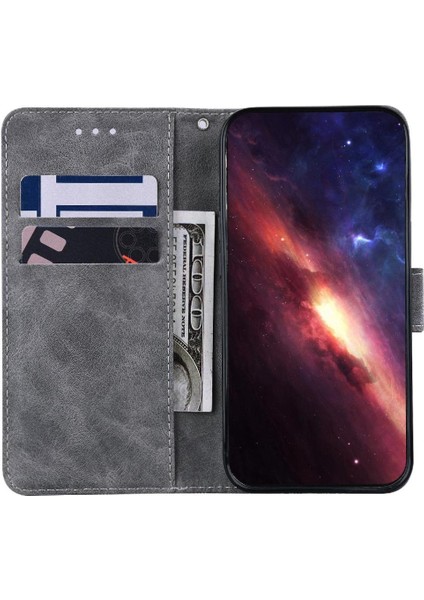 IPhone 16 Için Flip Case Pro Flip Folio Cüzdan Kapak Geometrik Kabartmalı Pu (Yurt Dışından)