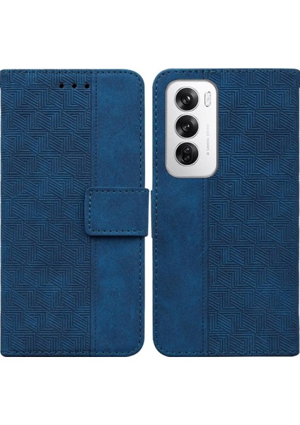 Oppo Flip 12 5g Flip Folio Kickstand Özelliği Için Flip Case Geometrik Pu (Yurt Dışından)