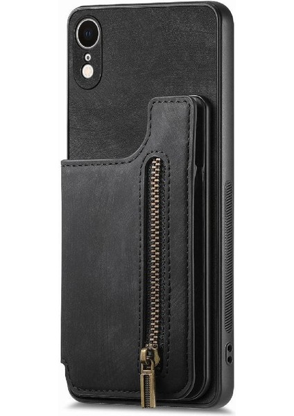 IPhone Xr Için Kılıf Standı Fonksiyonu Katlanabilir Arka Kapak Vintage Fermuar Cüzdan (Yurt Dışından) fiyatları