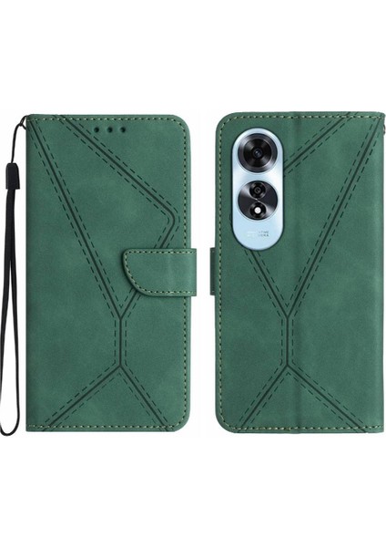 Oppo A60 4g Deri Cüzdan Dikiş Için Flip Case Kabartmalı Yumuşak Pu Yüksek (Yurt Dışından)