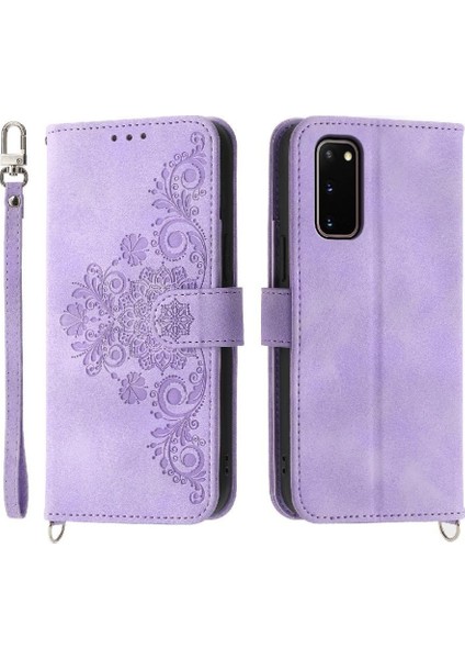 Samsung Galaxy S20 Kabartmalı Çoklu Kredi Kartı Yuvaları Için Flip Case (Yurt Dışından)