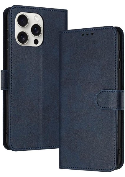 Toka Pu Deri Saf Kart Yuvası ile IPhone 15 Pro Için Flip Case (Yurt Dışından)