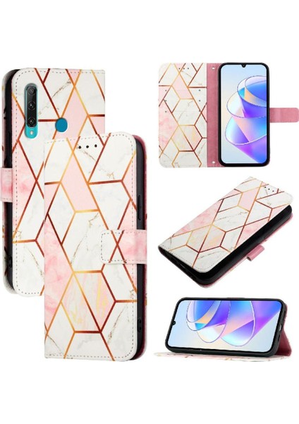 Onur 20 Lite Için Kılıf/onur 20E Cüzdan Mermer Desen Kickstand Pu Deri (Yurt Dışından)