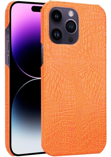 IPhone 14 Pro Uyumluluk Klasik Timsah Için Şık Klasik Kılıf (Yurt Dışından)
