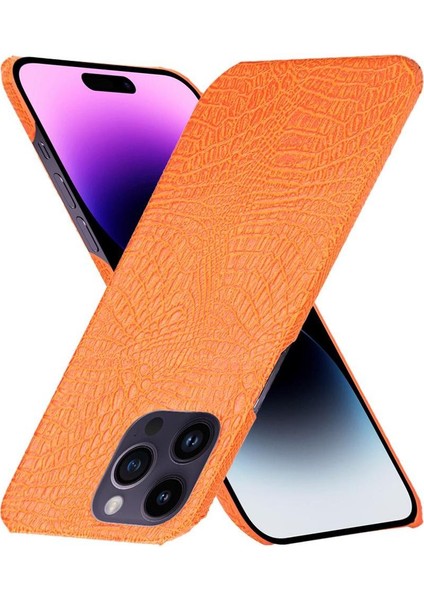 IPhone 14 Pro Uyumluluk Klasik Timsah Için Şık Klasik Kılıf (Yurt Dışından) modelleri