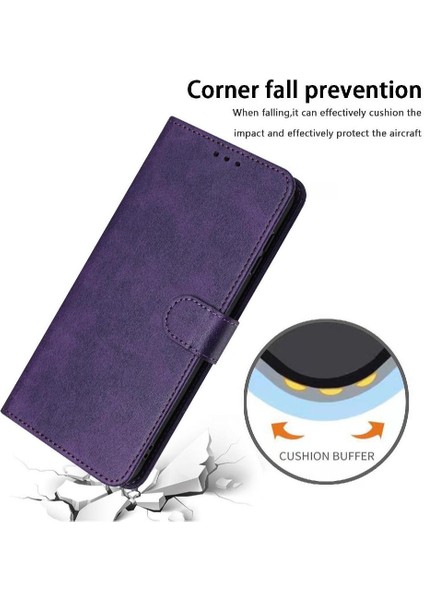 Samsung Galaxy A15 Için Flip Case 4g/5g Saf Renk Kickstand Pu Deri (Yurt Dışından)