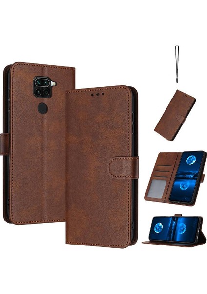 Xiaomi Redmi Not 9 Için Flip Case 4g Kart Yuvası ile Saf Renk Pu Deri (Yurt Dışından)