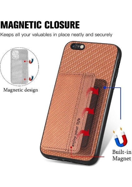IPhone 6 Için Kılıf Rfıd Engelleme Komple Kamera Güvenlik Manyetik Kart Standı (Yurt Dışından) modelleri
