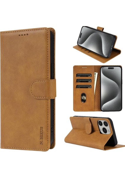 IPhone 12 Için Flip Case Pro Max Manyetik Kapatma Kart Yuvaları Yan Cep (Yurt Dışından)