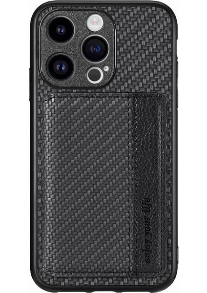 IPhone 15 Için Kılıf Pro Max Standı Fonksiyonu Manyetik Kart Tutucu Komple (Yurt Dışından)