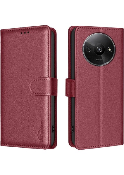 Xiaomi Redmi A3 Cüzdan Rfıd Engelleme Manyetik Pu Deri Için Flip Case (Yurt Dışından)