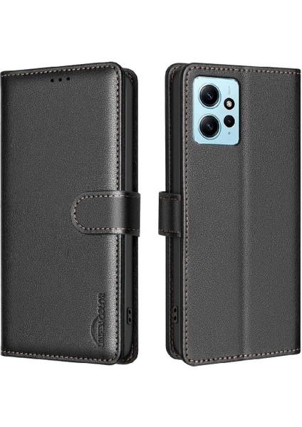 Xiaomi Redmi Not 12 Için Flip Case 4g Manyetik Rfıd Engelleme Kart Tutucu (Yurt Dışından)