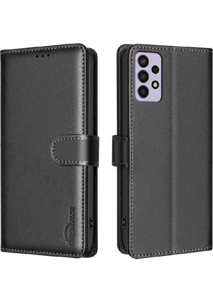 Samsung Galaxy A32 5g Manyetik Rfıd Engelleme Kart Tutucu Pu Için Flip Case (Yurt Dışından)