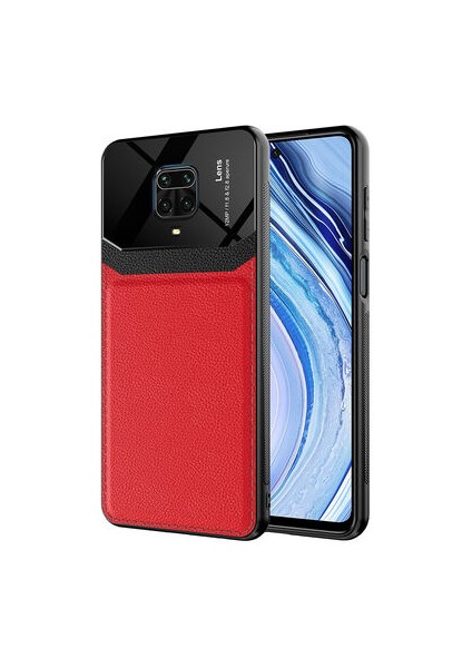 Redmi Note 9s Şık Deri Görünümlü Sert Pc Emiks Premium Kılıf