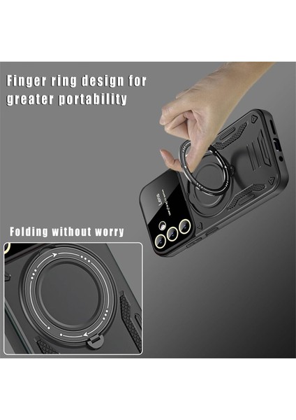 Xiaomi Redmi Note 11 Pro Uyumlu Kılıf Magsafe Standlı Kamera Lens Korumalı Kılıf Dayanıklı Renkli Tank Kapak Sert Silikon Zırhlı Arka Kapak