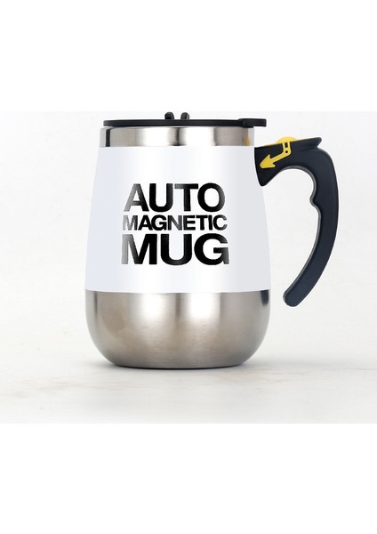 Tam Otomatik Kahve Karıştırma Fincanı Şarj Edilebilir Paslanmaz Çelik Mıknatıslı Kahve Fincanı Ev Taşınabilir Çok Fonksiyonlu Süt Tozu Bardağı (Yurt Dışından)