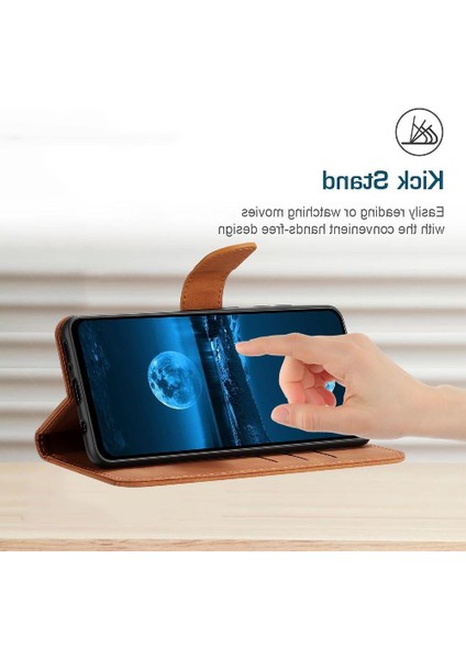 Realme C65 4g Için Flip Case Yüksek Kalite Tpu Dikiş Kabartmalı Yumuşak Pu (Yurt Dışından)