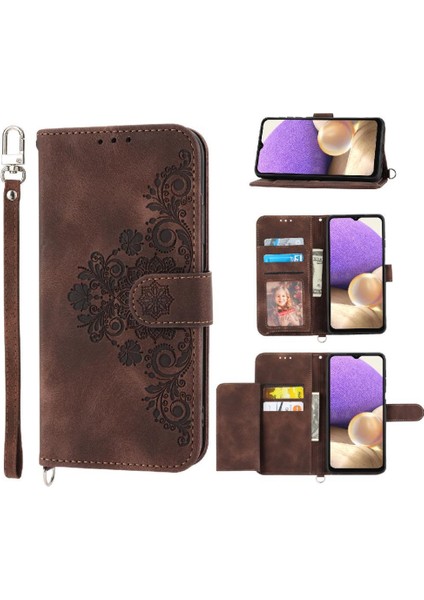 Samsung Galaxy A32 4g Darbeye Dayanıklı Bileklik Çoklu Kredi Için Flip Case (Yurt Dışından)