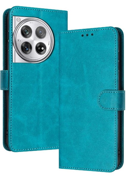 Oneplus 12 Için Flip Case Pu Deri Toka ile Saf Renk Kickstand (Yurt Dışından)
