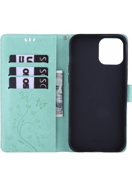 IPhone 14 Için Filp Durumda Pro Max Pu Deri Kart Tutucu Kickstand Bilek (Yurt Dışından)