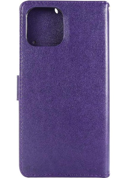 IPhone 14 Için Filp Durumda Pro Kart Tutucu Kickstand Bilek Kayışı Manyetik Pu (Yurt Dışından)