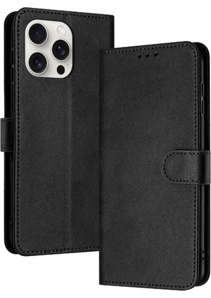 Kart Yuvası ile IPhone 14 Pro Kickstand Için Flip Case Pu Deri Saf (Yurt Dışından)
