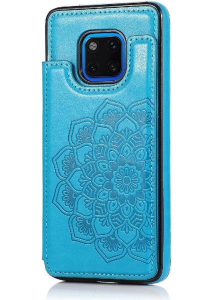 Manyi Mall Cüzdan Kart Tutucu Kılıf ile Huawei Mate 20 Pro Çift Düğmeler Pu Flip (Yurt Dışından)