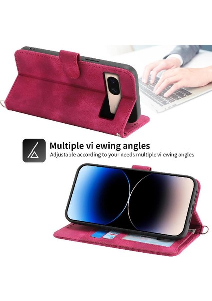 Google Piksel 8A Bileklik Darbeye Çoklu Kredi Kartı Için Flip Case (Yurt Dışından)
