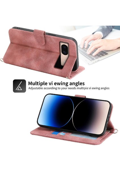 Google Piksel 8A Bileklik Darbeye Çoklu Kredi Kartı Için Flip Case (Yurt Dışından)