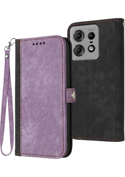 Motorola Kenar 50 Pro Pu Deri Manyetik Kapatma Için Kart Yuvası ile Kılıf (Yurt Dışından)