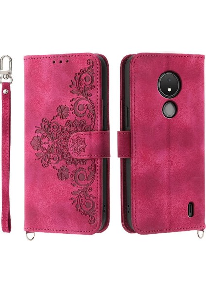 Nokia C21 Kabartmalı Darbeye Bileklik Çoklu Kredi Kartı Için Flip Case (Yurt Dışından) fırsatları