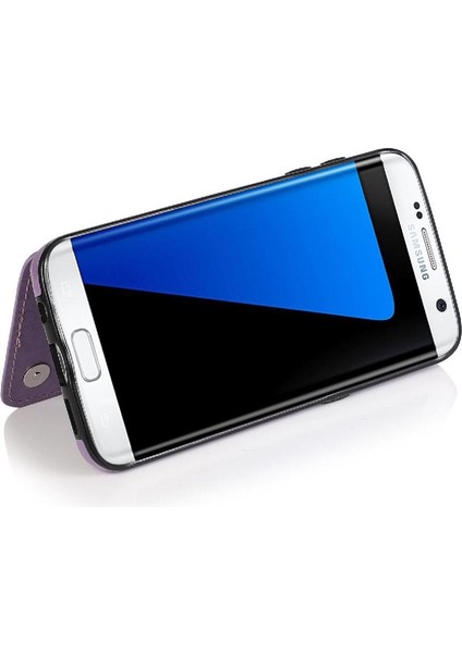 Samsung Galaxy S7 Kenar Desen Çiçek Pu Için Kart Tutucu Kılıf ile Cüzdan (Yurt Dışından)